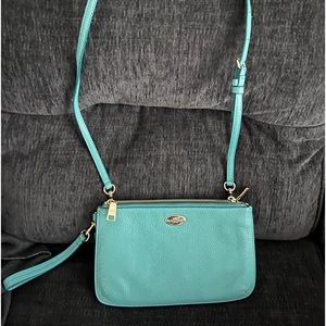 Coach Lyla Pebble Double Gusset Teal F53157
